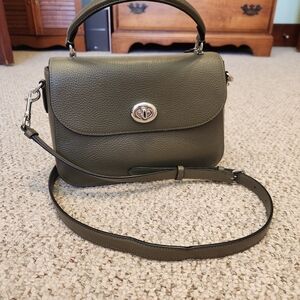 Coach C1557 Marlie Top Handle Satchel Silver / Surplus dark green
